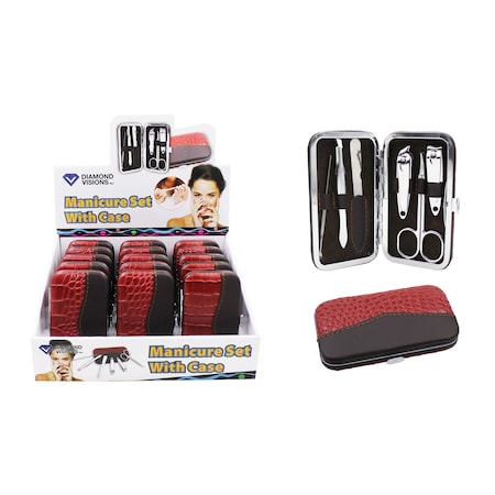 Diamond Visions Diamond Visions Manicure Set In Case Faux Leather/Stainless Steel 6 pc 11-2072